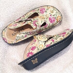 Algeria By Pg Lite Floral A Fine Romance Comfort Mary Jane Clog Leather Shoes 37